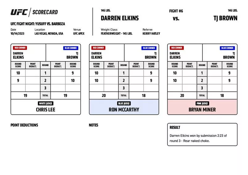 UFC on ESPN+ 88 - Darren Elkins vs T.J. Brown