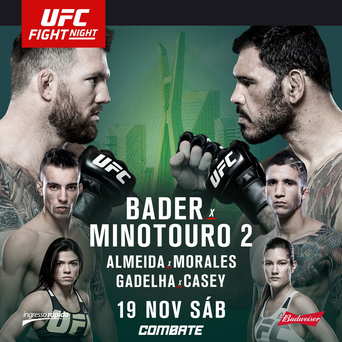 Poster/affiche UFC Fight Night 100 - Sao Paulo