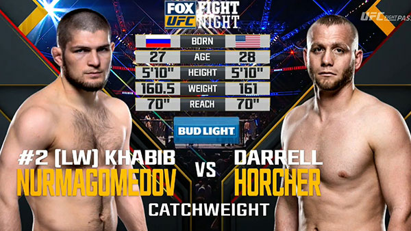 Khabib Nurmagomedov contre Darrell Horcher