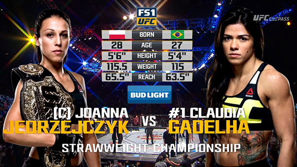 Joanna Jedrzejczyk contre Claudia Gadelha