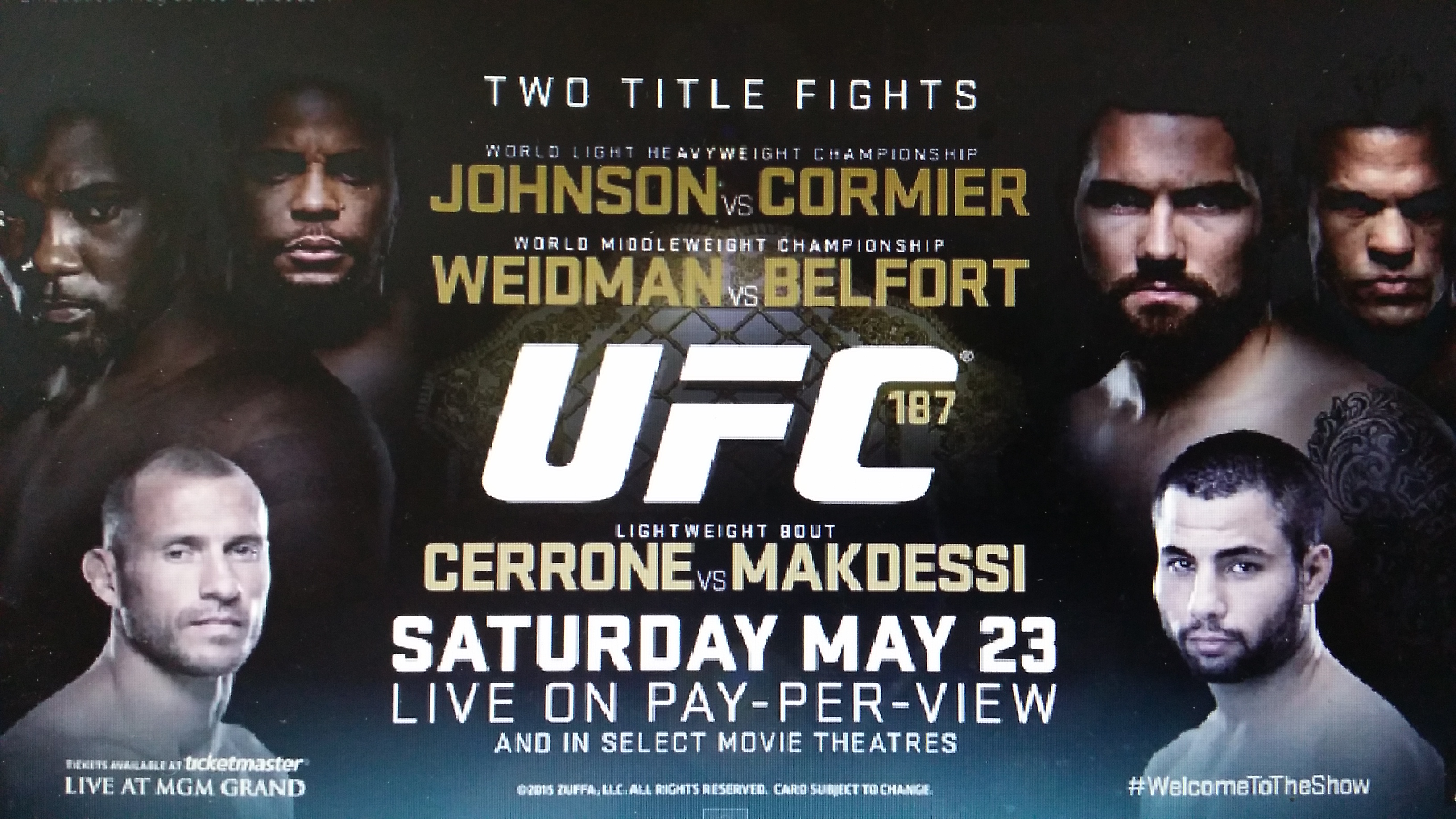Poster/affiche UFC 187