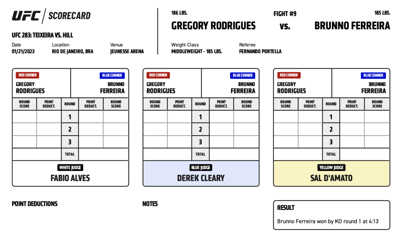 UFC 283 - Gregory Rodrigues vs Brunno Ferreira