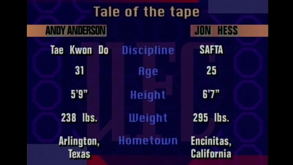 Jon Hess contre Andy Anderson