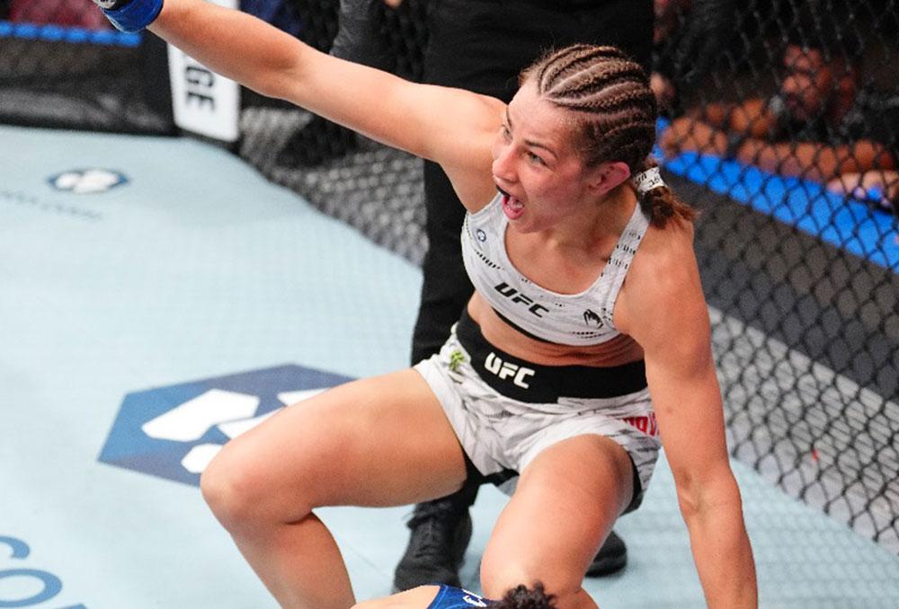 Jasmine Jasudavicius fait sensation à l’UFC 315 en soumettant Jessica Andrade dès le premier round | Montreal