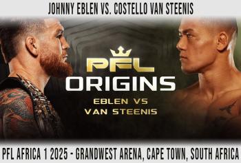 Le champion Johnny Eblen défend son titre des poids moyens contre Costello van Steenis en main event du PFL Cape Town
