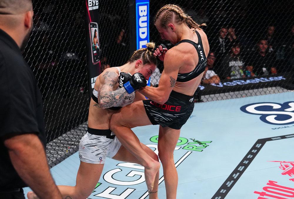 Une victoire éclatante pour Carli Judice qui met fin au combat contre Nicolle Caliari avec un coup de genou dévastateur | UFC 318
