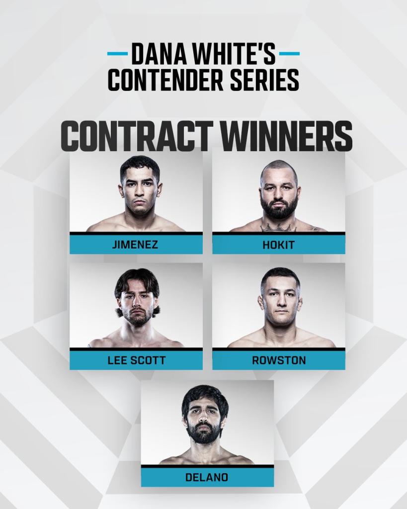 Dana White's Contender Series 78 : Dana White annonce les gagnants des contrats UFC