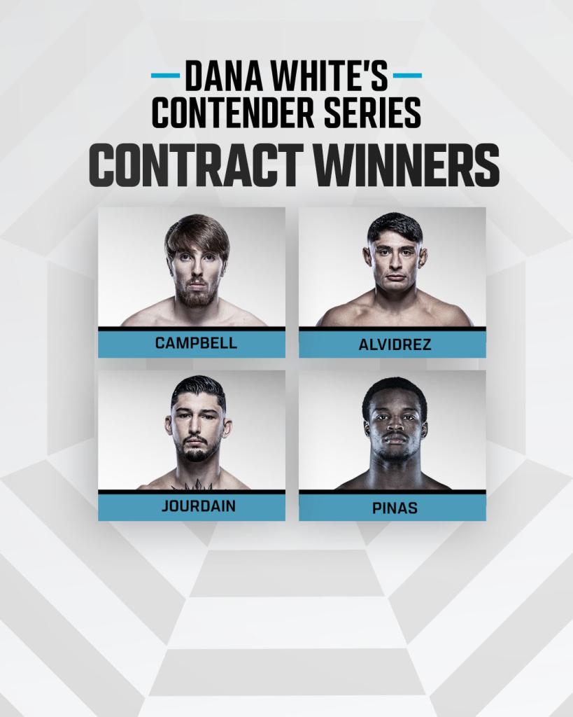 Quatre contrats UFC signés lors de la 8e semaine des Dana White's Contender Series | DWCS 84