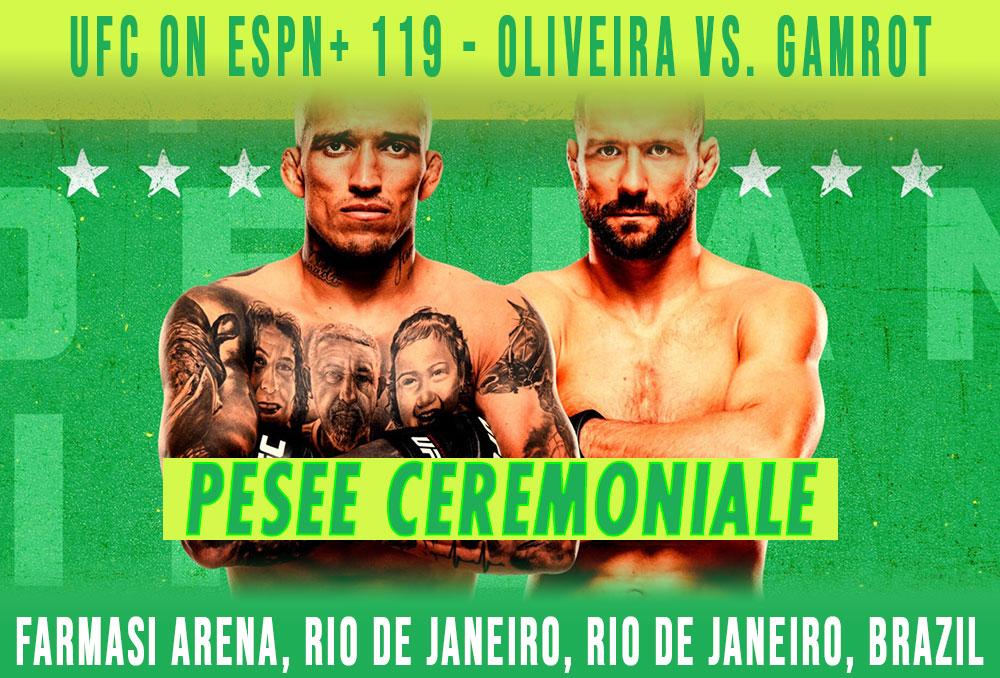 UFC on ESPN+ 119 - Pesér cérémoniale | Rio de Janeiro