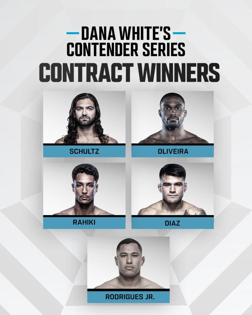 Dana White conclut la saison 9 du Dana White's Contender Series en offrant cinq contrats UFC | DWCS 86