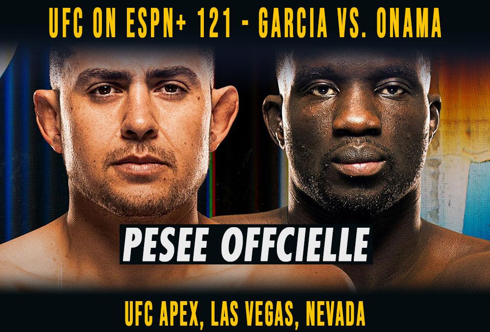 UFC on ESPN+ 121 - La pesée : résultats, vidéos, facoffs | Las Vegas