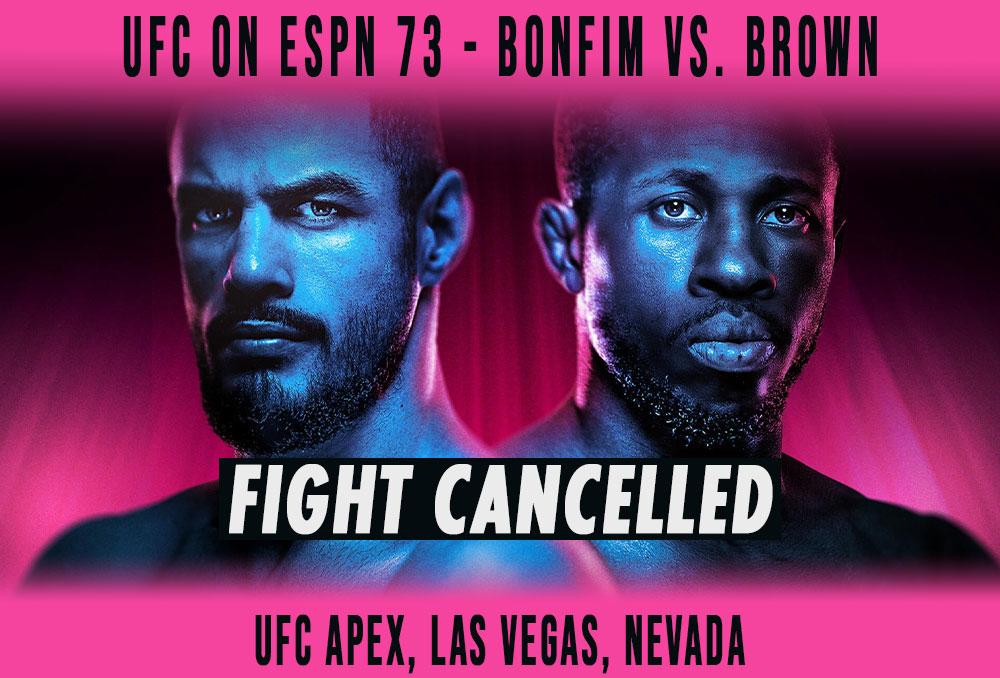 UFC on ESPN 73 - Combats annulés / reprogrammés | Las Vegas UFC on ESPN 73 - Combats annulés / reprogrammés | Las Vegas