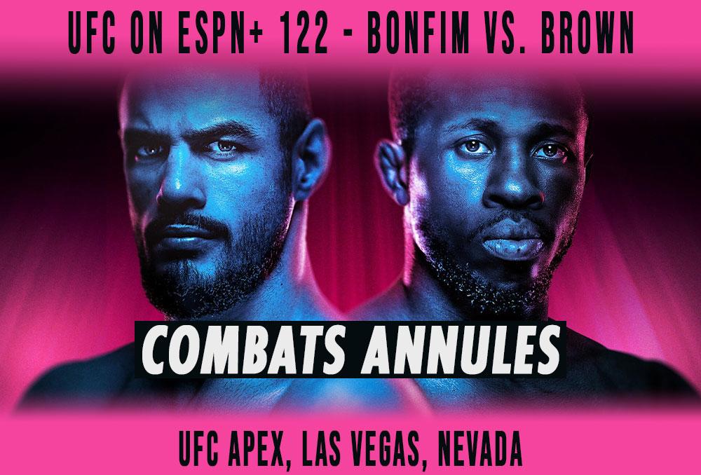 UFC on ESPN+ 122 - Combats annulés / reprogrammés | Las Vegas UFC on ESPN+ 122 - Combats annulés / reprogrammés | Las Vegas