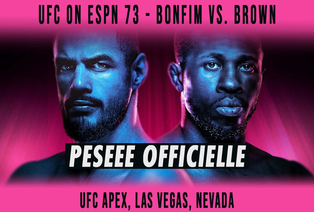 UFC on ESPN 73 - La pesée : résultats, vidéos, faceoffs | Las Vegas