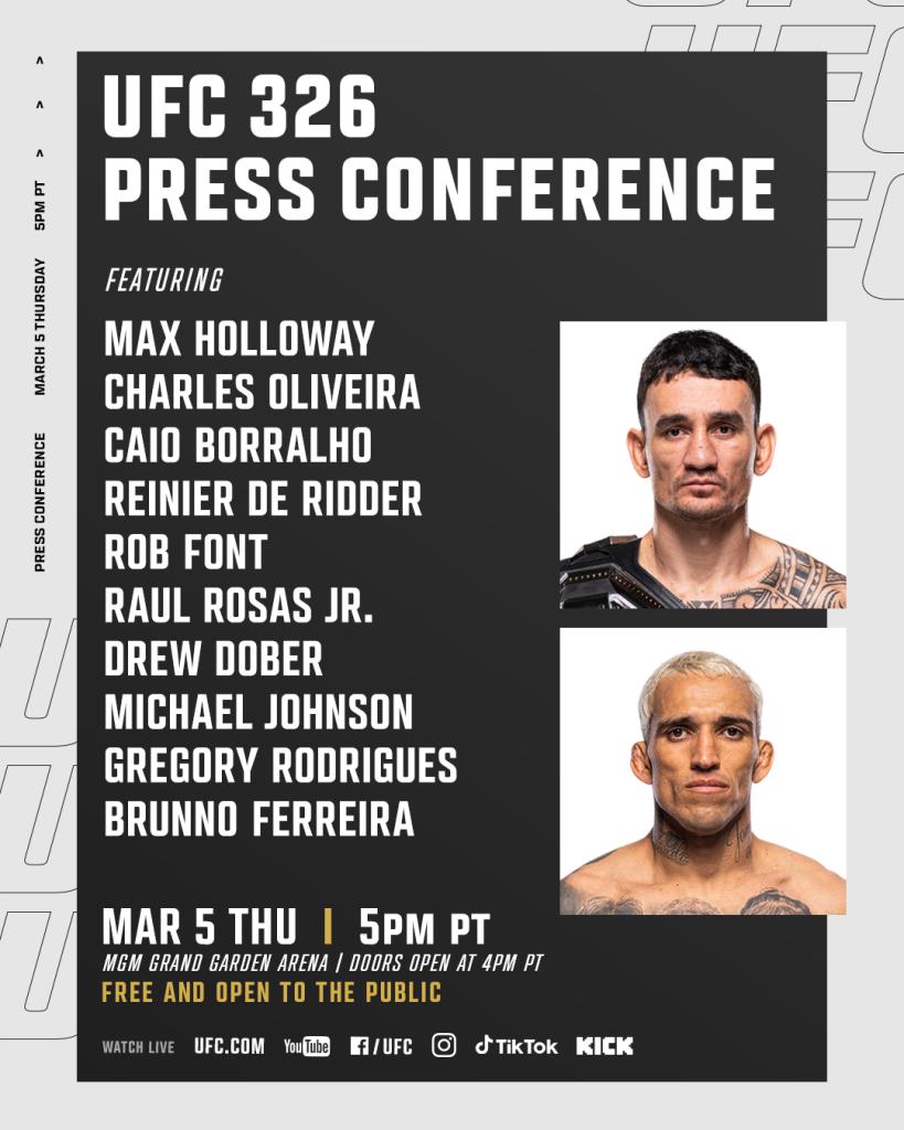 UFC 326 - Conférence de presse d'avant combat | Las Vegas UFC 326 - Conférence de presse d'avant combat | Las Vegas