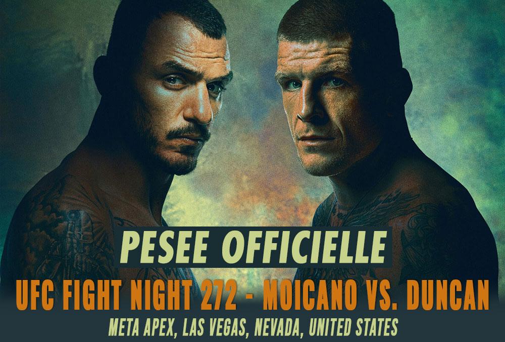 UFC Fight Night 272 - La pesée : résultats, vidéos, faceoffs | Las Vegas