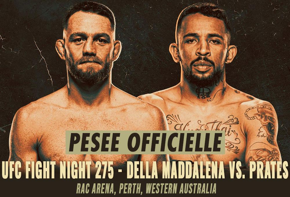 UFC Fight Night 275 - La pesée : résultats, vidéos, faceoffs | Perth