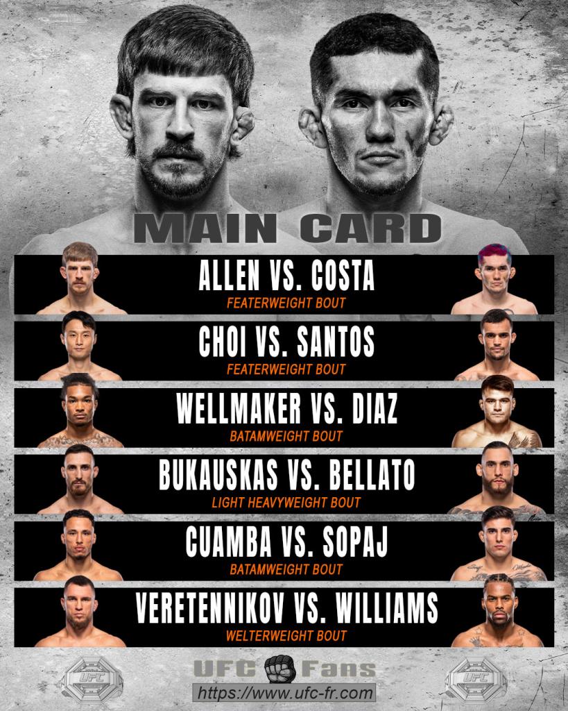 Arnold Allen vs Melquizael Costa : Le choc des poids plumes, guide complet pour suivre l'événement en direct Arnold Allen vs Melquizael Costa : Le choc des poids plumes, guide complet pour suivre l'événement en direct