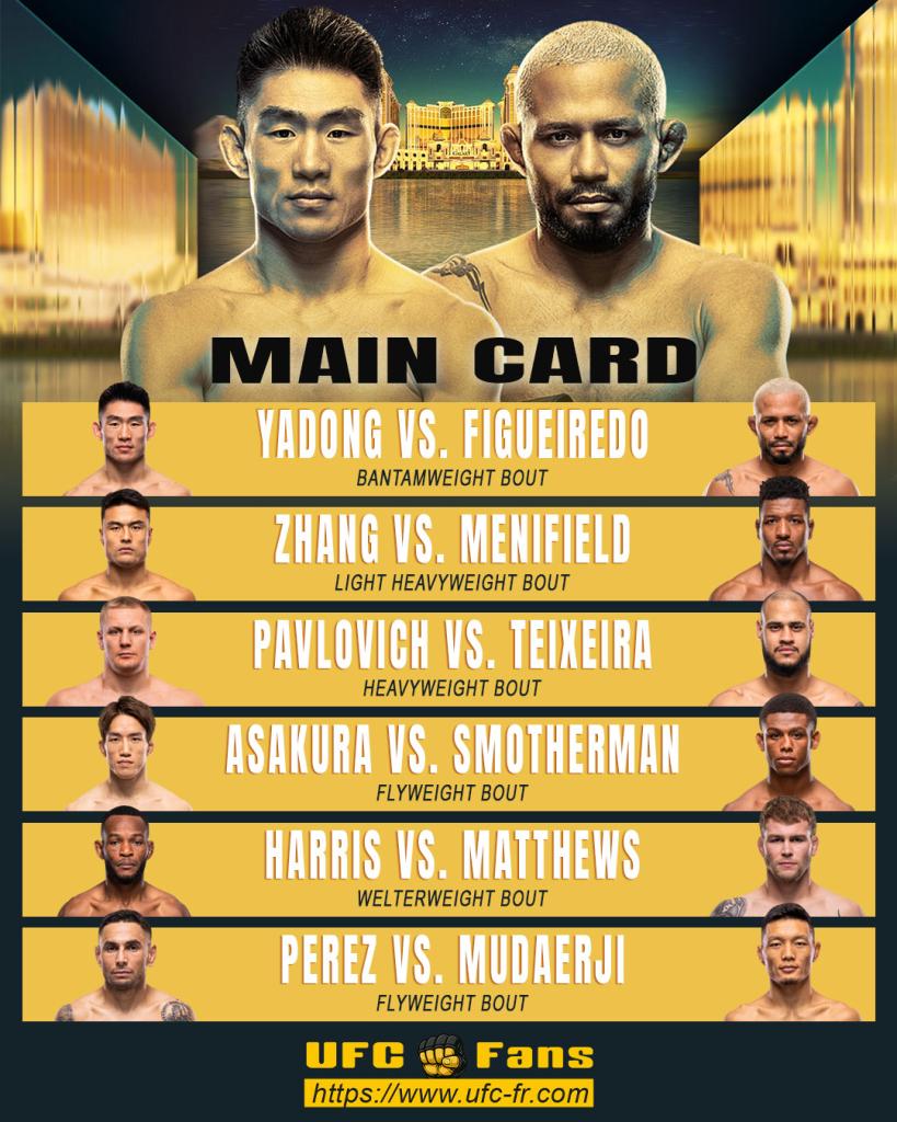 UFC Fight Night 277 : Song Yadong vs. Deiveson Figueiredo, sur quelle chaîne et à quelle heure voir la diffusion du combat ? UFC Fight Night 277 : Song Yadong vs. Deiveson Figueiredo, sur quelle chaîne et à quelle heure voir la diffusion du combat ?