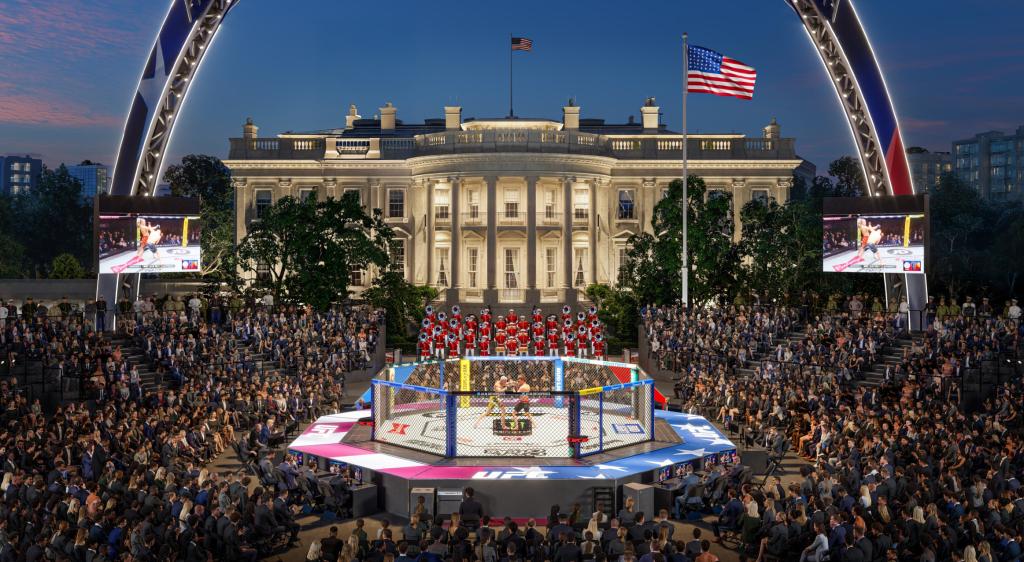 Un octogone face au Bureau ovale : Dana White lance la construction de son arène éphémère Un octogone face au Bureau ovale : Dana White lance la construction de son arène éphémère