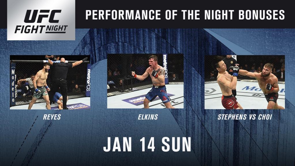UFC Fight Night 124 - Interviews, bonus de combat
