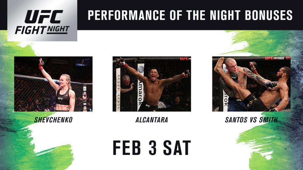 UFC Fight Night 125 - Interviews, bonus de combat