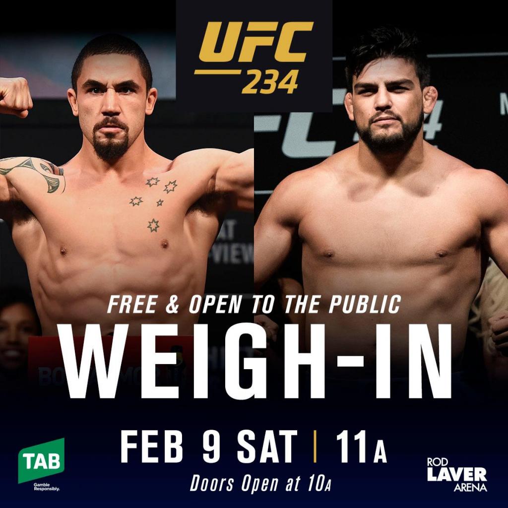 UFC 234 - La pesée (résultats)