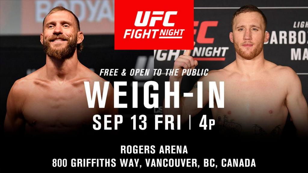 UFC Vancouver - La pesée : résultats, vidéos