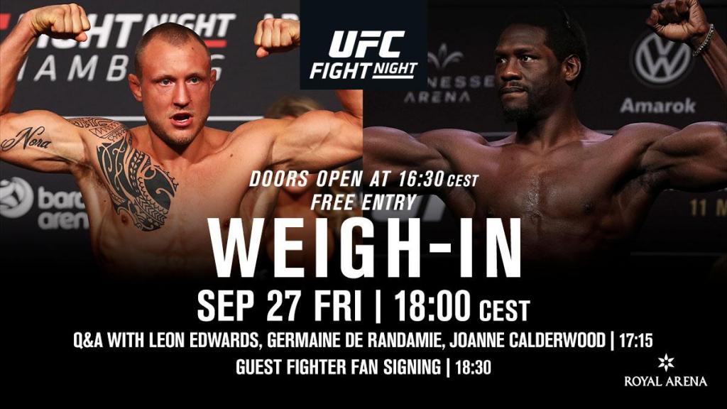 UFC Copenhagen - La pesée : résultats, photos, vidéo