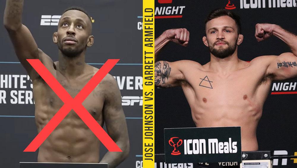 UFC on ESPN+ 78 - Jose Johnson contre Garret Armfield retiré de la carte