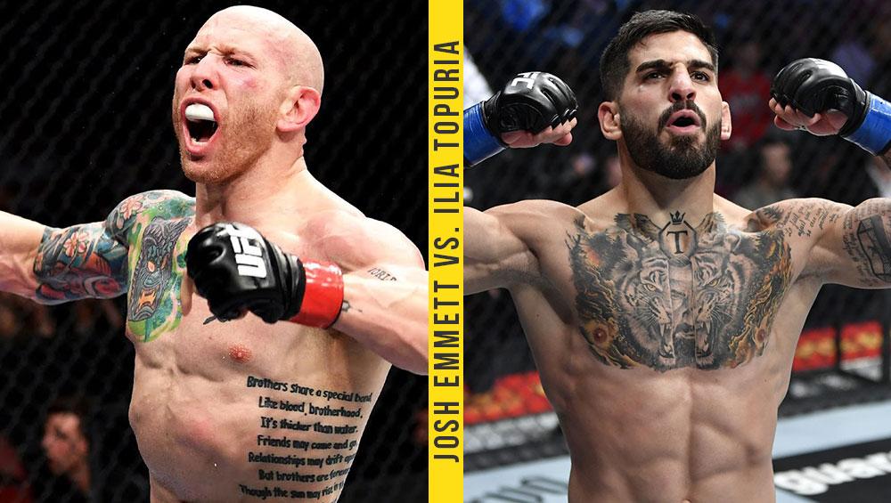 Josh Emmett et Ilia Topuria seront en tête d'affiche de l’UFC Fight Night du 17 juin