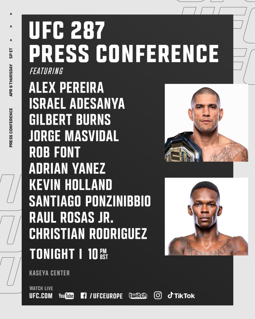 UFC 287 - Conférence de presse d'avant combat