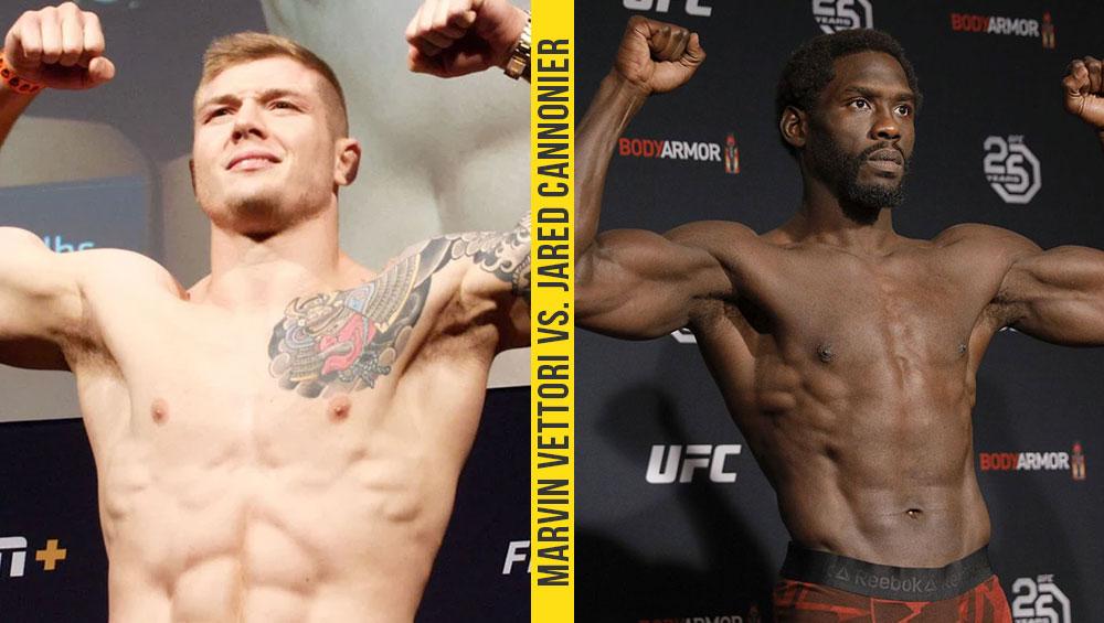 Jared Cannonier vs. Marvin Vettori en tête d'affiche de l'UFC Fight Night du 17 juin