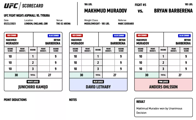 UFC on ESPN+ 82 - Bryan Barberena vs Makhmud Muradov
