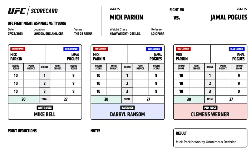 UFC on ESPN+ 82 - Mick Parkin vs Jamal Pogues