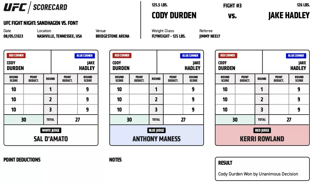 UFC on ESPN 50 - Jake Hadley vs Cody Durden