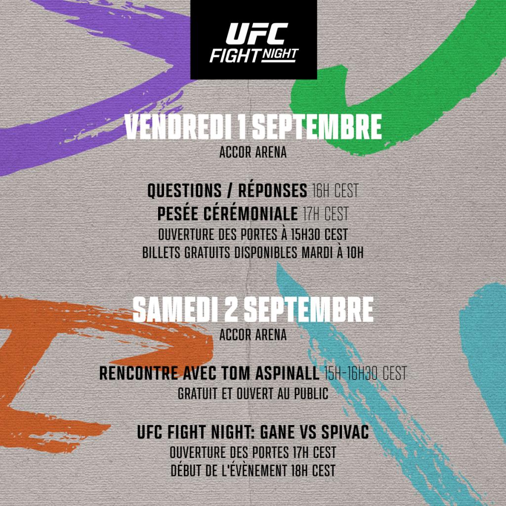UFC Paris 2 - Programme et diffusion TV et Live Stream