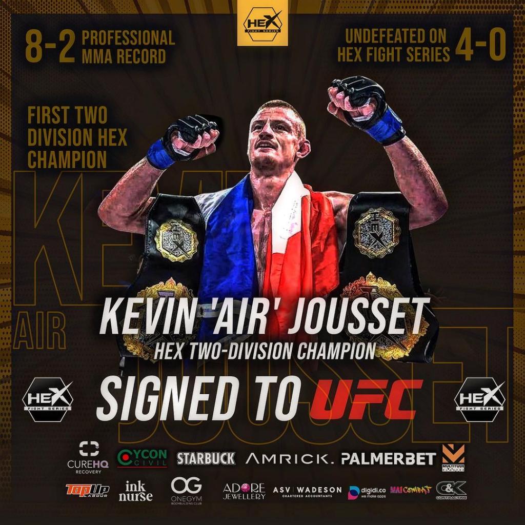 Le Combattant Français Kevin Jousset booké pour l'UFC 293 à Sydney