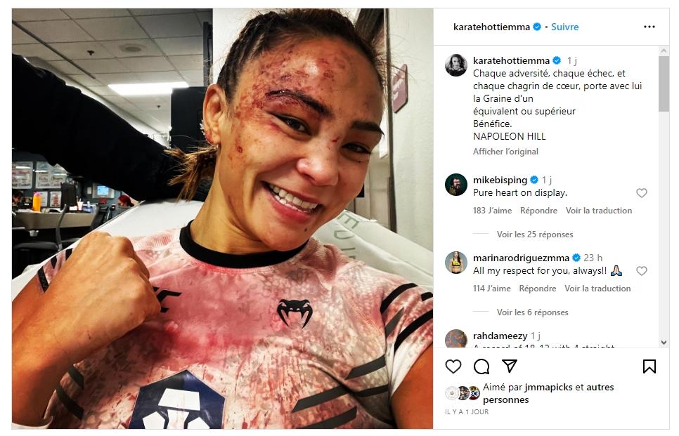 Michelle Waterson-Gomez a publié une courte déclaration suite à sa défaite face à Marina Rodriguez