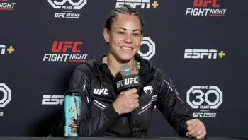 Montserrat Rendon réagit au score du juge Chris Leben à l'UFC Vegas 79