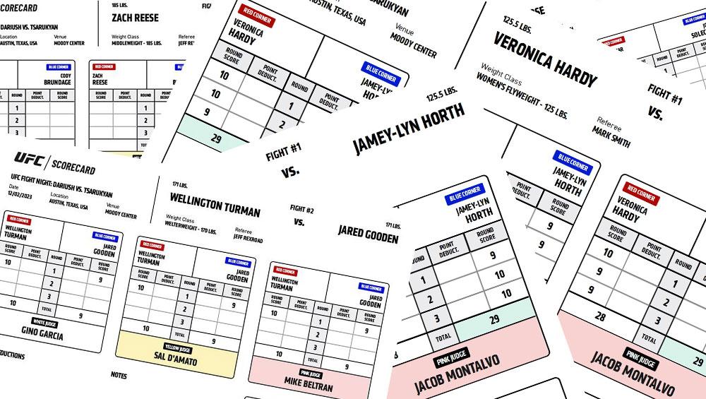 UFC on ESPN 52 - Scorecards | Austin