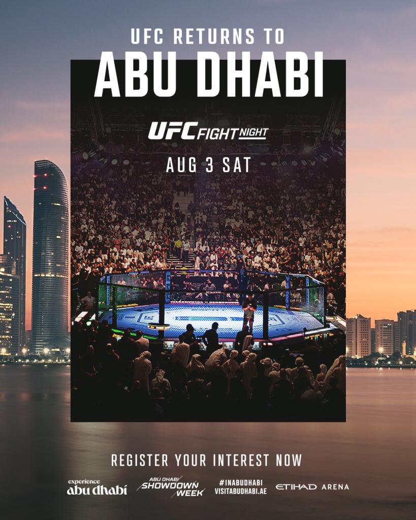 UFC annonce son retour à Abu Dhabi pour un événement Fight Night en août