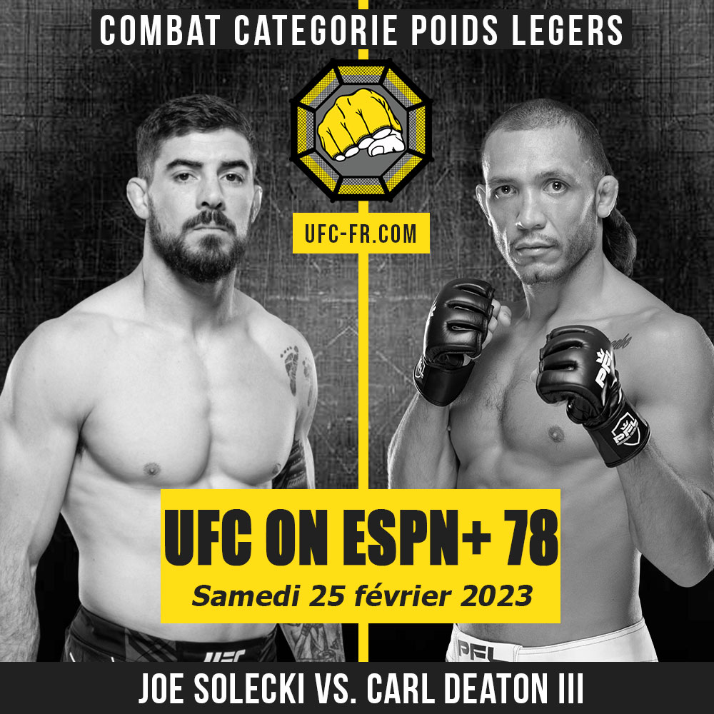 Combat Categorie - Poids Légers : Joe Solecki vs. Carl Deaton III - UFC ON ESPN+ 78 - MUNIZ VS. ALLEN