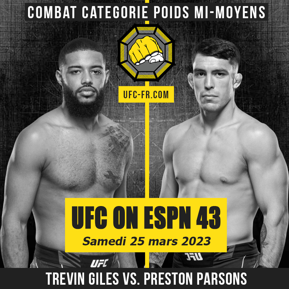 Combat Categorie - Poids Mi-Moyens : Trevin Giles vs. Preston Parsons - UFC ON ESPN 43 - VERA VS. SANDHAGEN