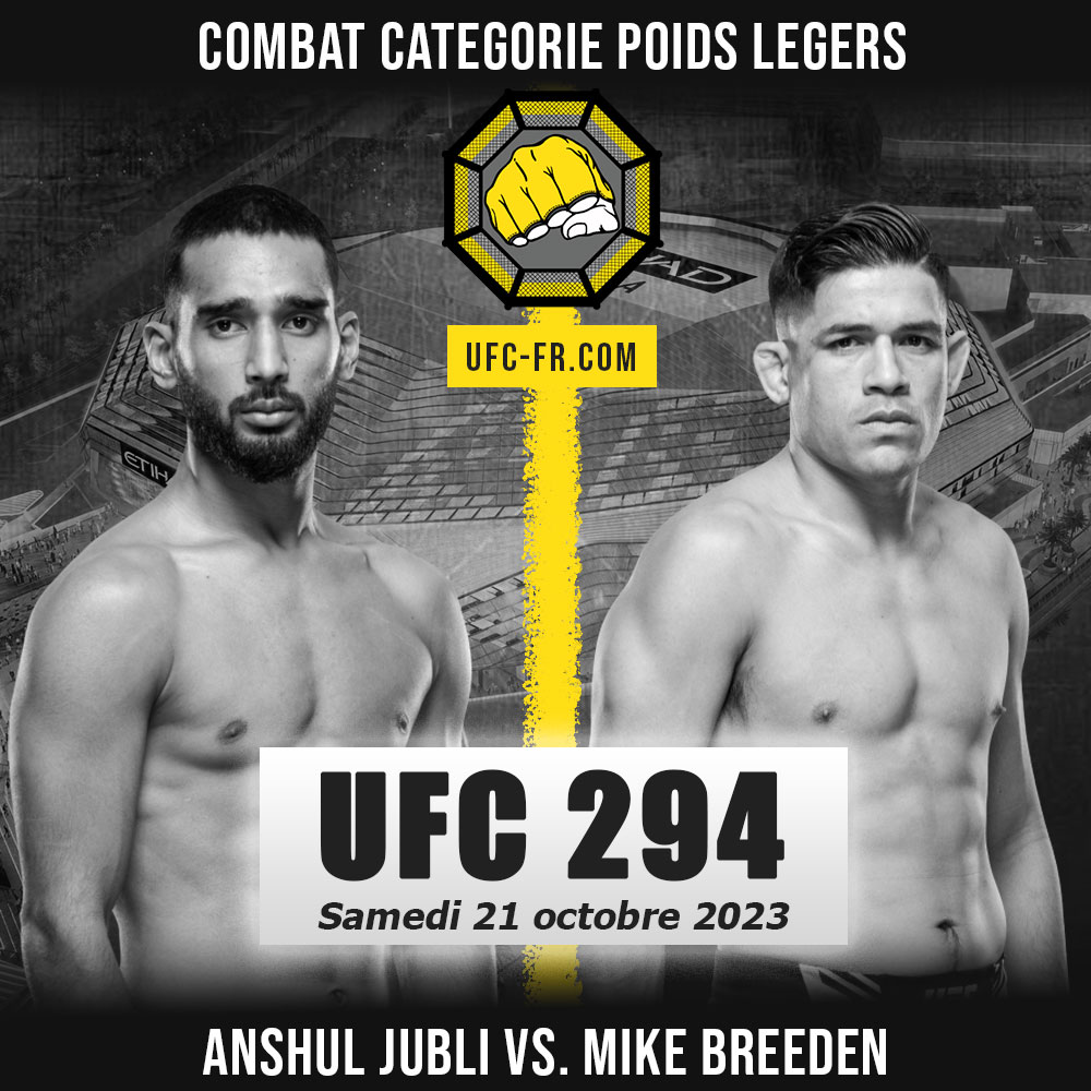 Combat Categorie - Poids 160 lbs : Anshul Jubli vs. Mike Breeden - UFC 294 - MAKHACHEV VS. VOLKANOVSKI 2
