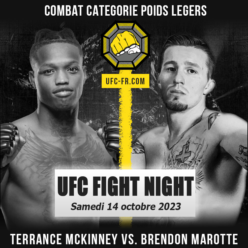 Combat Categorie - Poids Légers : Terrance McKinney vs. Brendon Marotte - UFC ON ESPN+ 88 - BARBOZA VS. YUSUFF