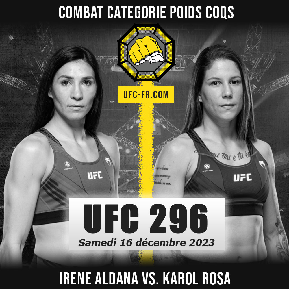Combat Categorie - Poids Coqs : Irene Aldana vs. Karol Rosa - UFC 296 - EDWARDS VS. COVINGTON