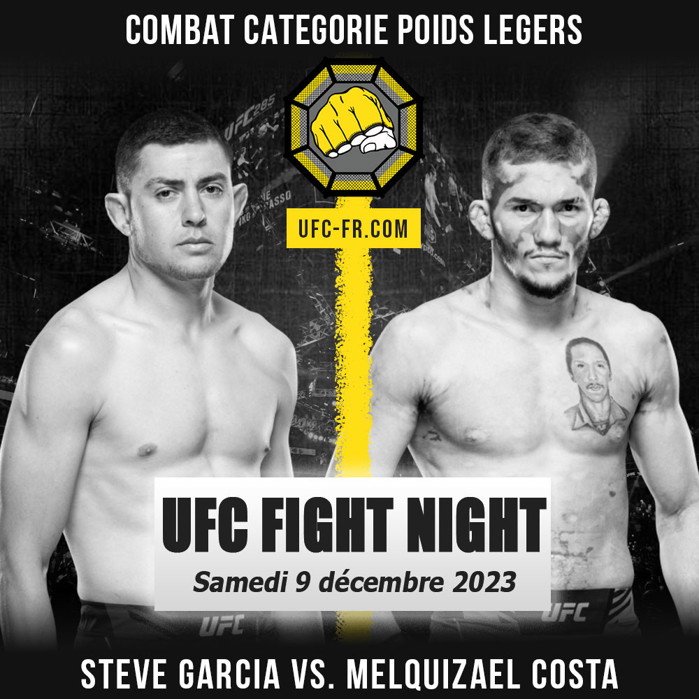 Combat Categorie - Poids Légers : Steve Garcia vs. Melquizael Costa - UFC ON ESPN+ 91 - SONG VS. GUTIERREZ
