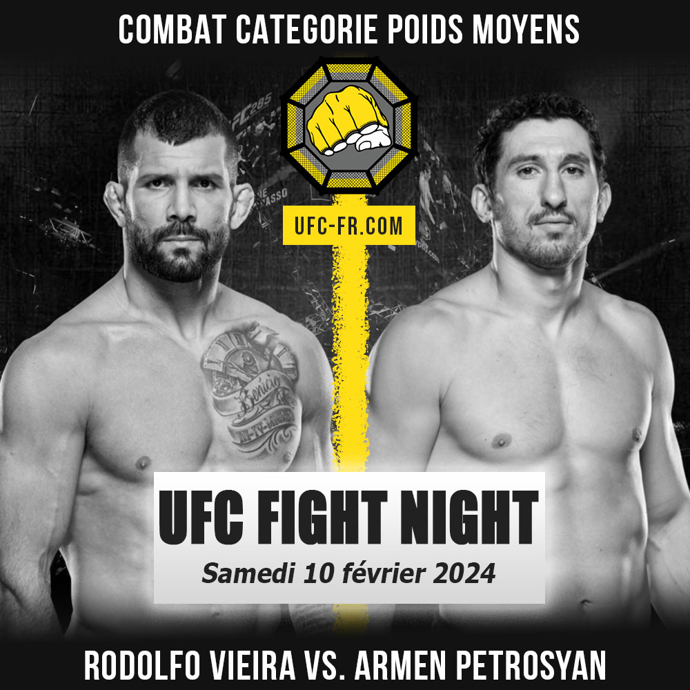 Combat Categorie - Poids Moyens : Rodolfo Vieira vs. Armen Petrosyan - UFC ON ESPN+ 94 - HERMANSSON VS. PYFER