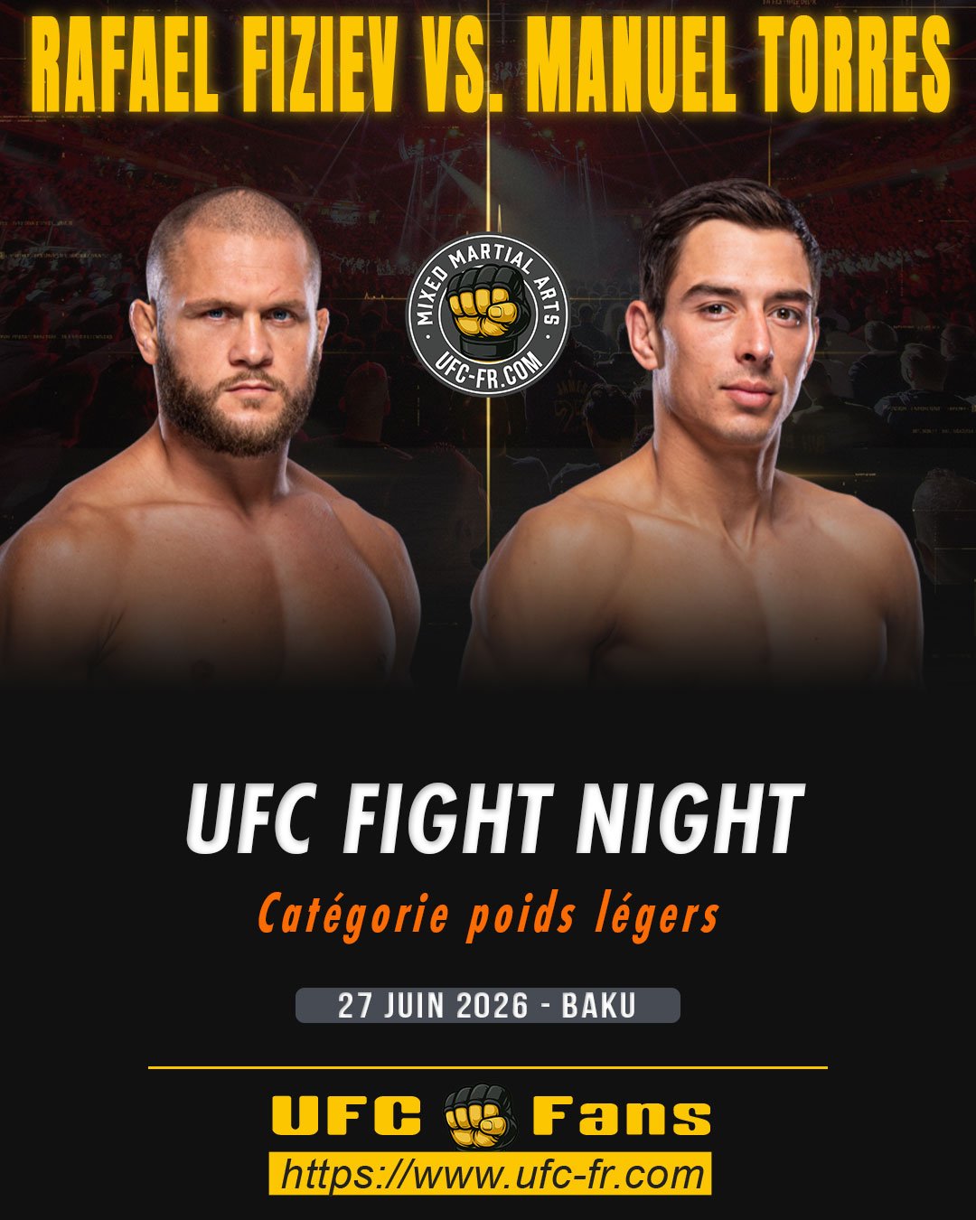UFC FIGHT NIGHT 280 - Rafael Fiziev vs Manuel Torres